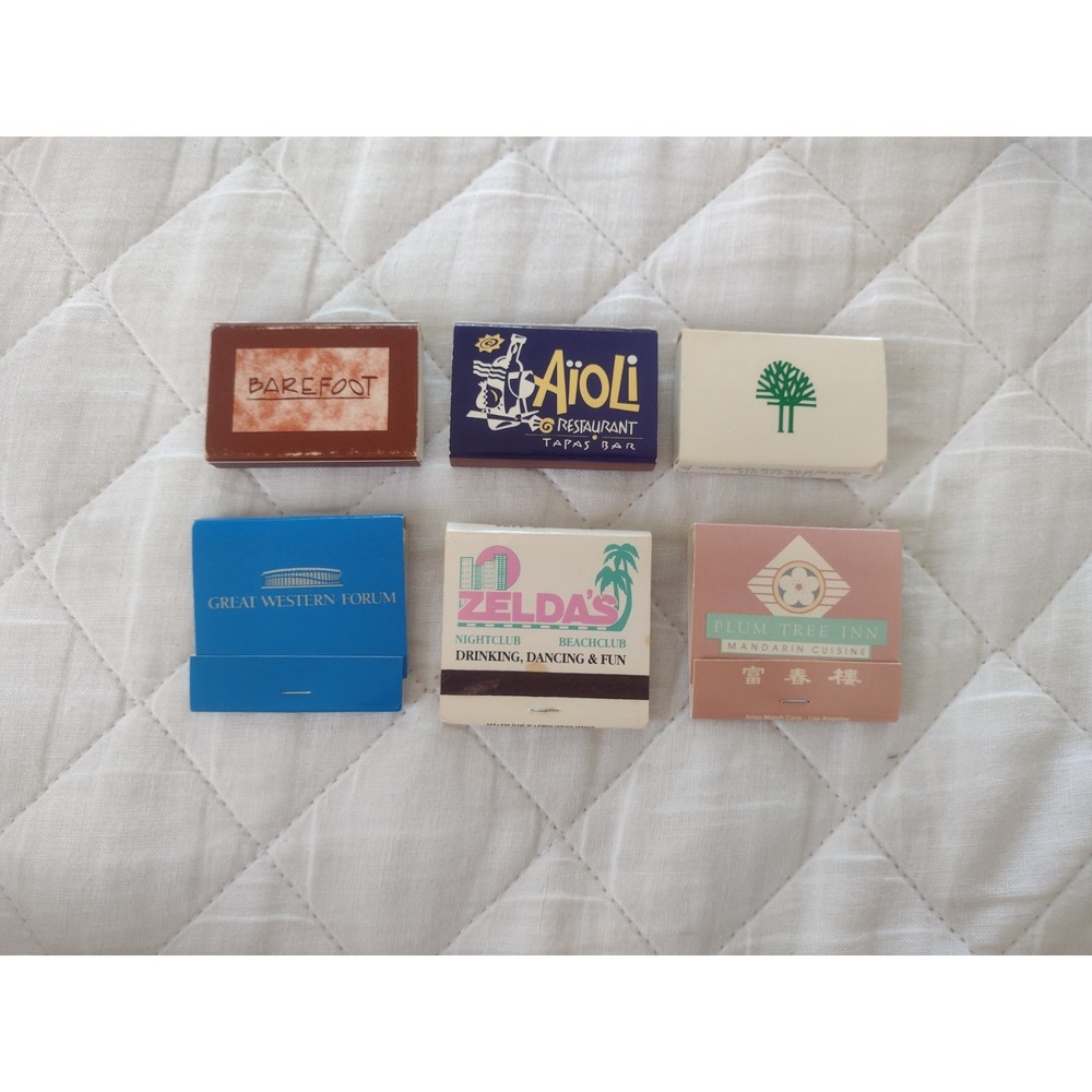 Vtg 90s SoCal Matchbooks Lot Zeldas Palm Springs Prezzo Aioli Torrance Park Hyat
